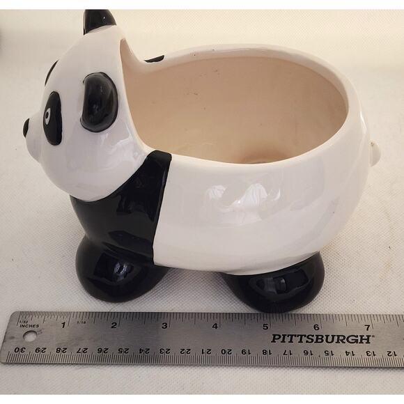 Plant Holder-Black and White Panda-Open Area for Small Succulent or Other Plant - Picture 10 of 13